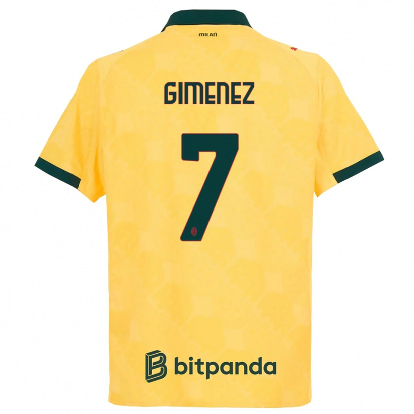 Danxen Heren Santiago Gimenez #7 Geel Zwart Thuisshirt Derde Tenue 2025/26 T-Shirt