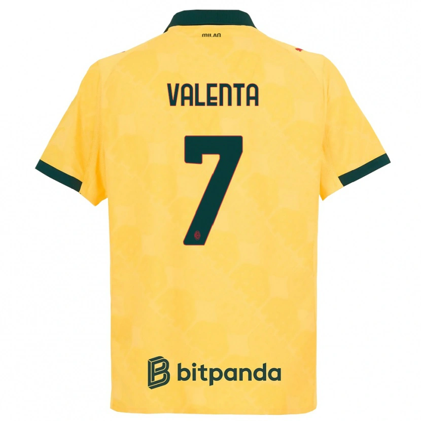 Danxen Heren Tommaso Valenta #7 Geel Zwart Thuisshirt Derde Tenue 2025/26 T-Shirt