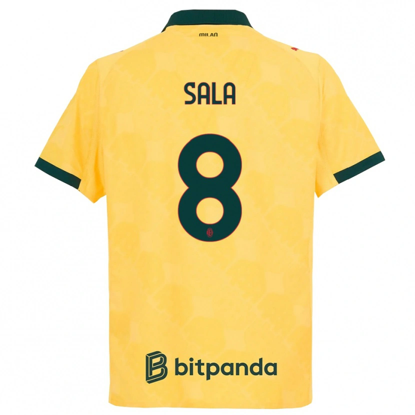 Danxen Heren Emanuele Sala #8 Geel Zwart Thuisshirt Derde Tenue 2025/26 T-Shirt