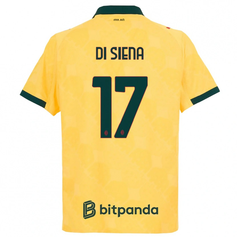 Danxen Heren Andrea Di Siena #17 Geel Zwart Thuisshirt Derde Tenue 2025/26 T-Shirt