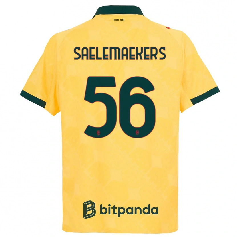 Danxen Heren Alexis Saelemaekers #56 Geel Zwart Thuisshirt Derde Tenue 2025/26 T-Shirt
