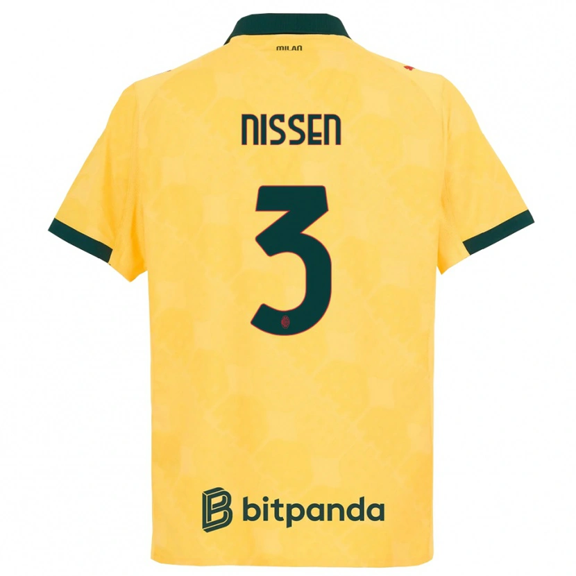 Danxen Heren Fredrik Nissen #3 Geel Zwart Thuisshirt Derde Tenue 2025/26 T-Shirt