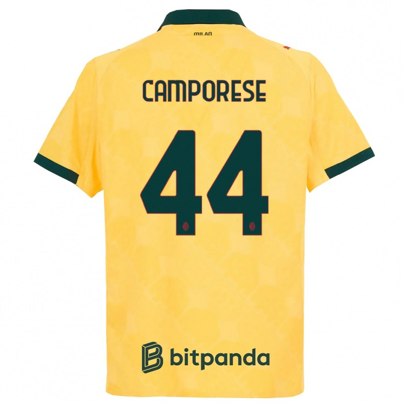 Danxen Heren Michele Camporese #44 Geel Zwart Thuisshirt Derde Tenue 2025/26 T-Shirt