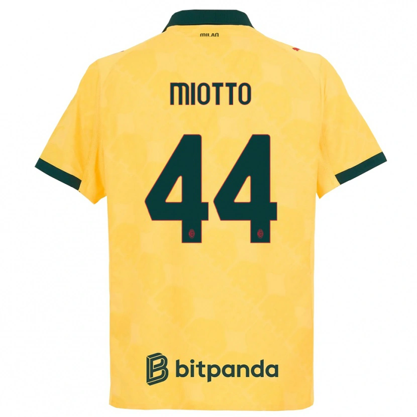 Danxen Heren Giorgia Miotto #44 Geel Zwart Thuisshirt Derde Tenue 2025/26 T-Shirt