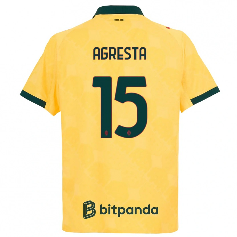 Danxen Heren Stefano Agresta #15 Geel Zwart Thuisshirt Derde Tenue 2025/26 T-Shirt