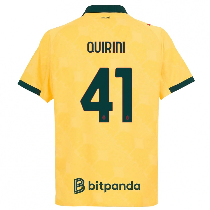 Danxen Heren Ettore Quirini #41 Geel Zwart Thuisshirt Derde Tenue 2025/26 T-Shirt