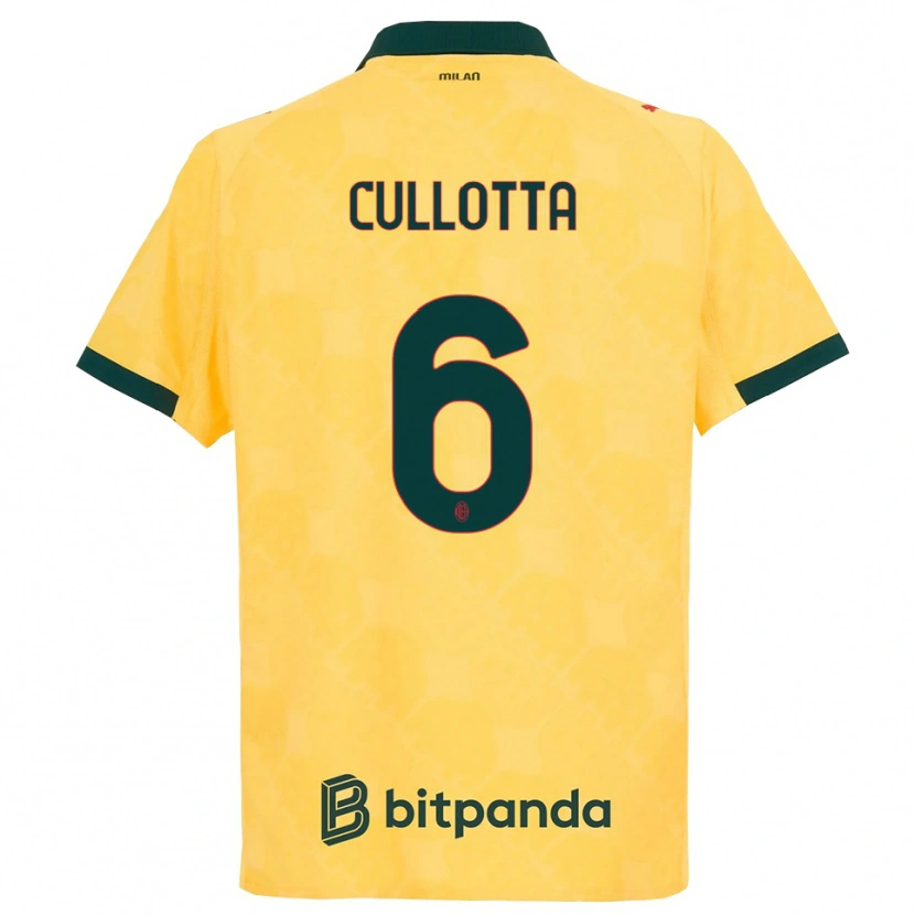Danxen Heren Andrea Cullotta #6 Geel Zwart Thuisshirt Derde Tenue 2025/26 T-Shirt