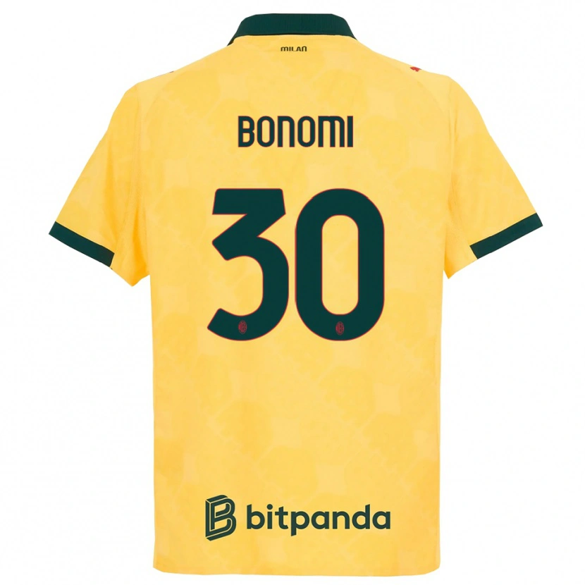Danxen Heren Alessandro Bonomi #30 Geel Zwart Thuisshirt Derde Tenue 2025/26 T-Shirt