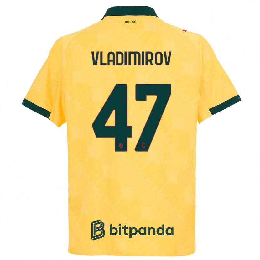 Danxen Heren Valeri Vladimirov #47 Geel Zwart Thuisshirt Derde Tenue 2025/26 T-Shirt