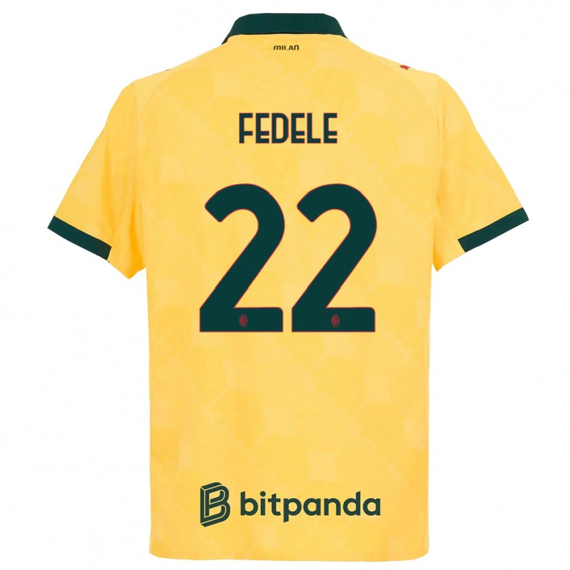 Danxen Heren Noemi Fedele #22 Geel Zwart Thuisshirt Derde Tenue 2025/26 T-Shirt
