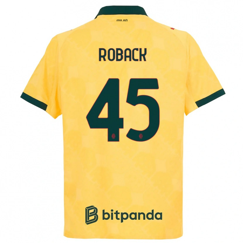 Danxen Heren Emil Roback #45 Geel Zwart Thuisshirt Derde Tenue 2025/26 T-Shirt
