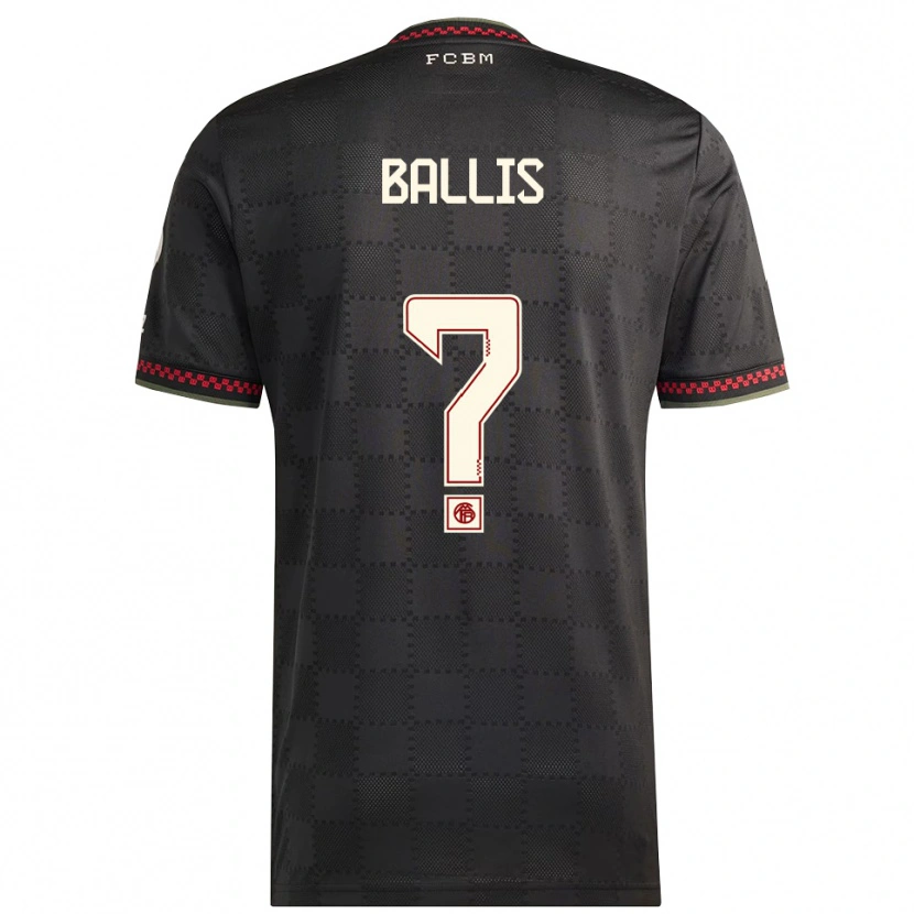 Danxen Heren Benjamin Ballis #0 Zwart Wit Thuisshirt Derde Tenue 2025/26 T-Shirt