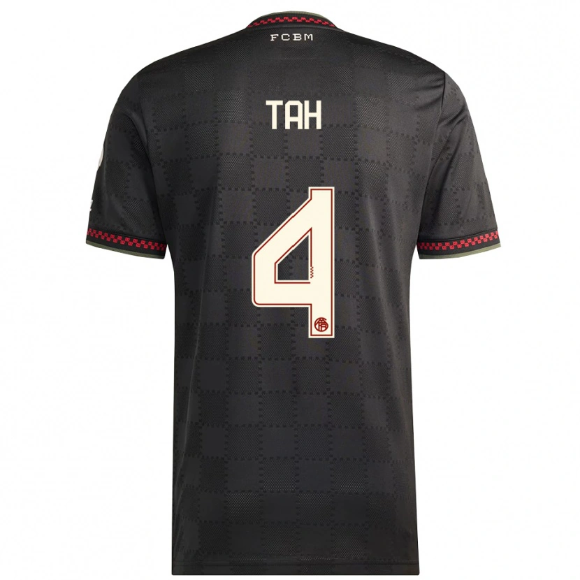 Danxen Heren Jonathan Tah #4 Zwart Wit Thuisshirt Derde Tenue 2025/26 T-Shirt