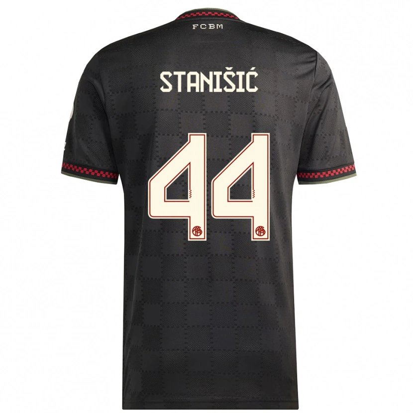 Danxen Heren Josip Stanisic #44 Zwart Wit Thuisshirt Derde Tenue 2025/26 T-Shirt