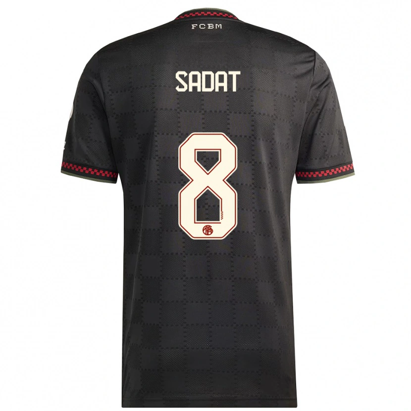 Danxen Heren Mudaser Sadat #8 Zwart Wit Thuisshirt Derde Tenue 2025/26 T-Shirt