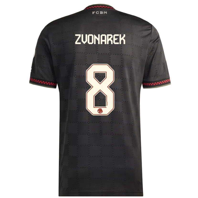 Danxen Heren Lovro Zvonarek #8 Zwart Wit Thuisshirt Derde Tenue 2025/26 T-Shirt