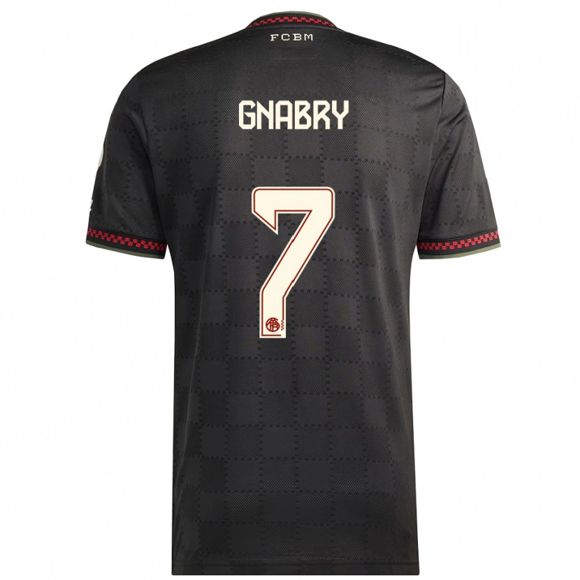 Danxen Heren Serge Gnabry #7 Zwart Wit Thuisshirt Derde Tenue 2025/26 T-Shirt