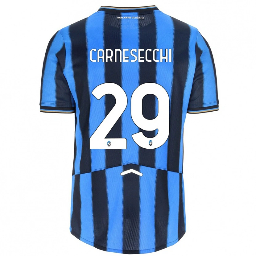 Danxen Dames Marco Carnesecchi #29 Hemelblauw Zwart Thuisshirt Thuistenue 2025/26 T-Shirt