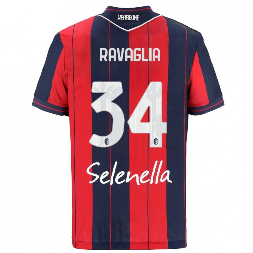 Danxen Dames Federico Ravaglia #34 Rood Marineblauw Thuisshirt Thuistenue 2025/26 T-Shirt