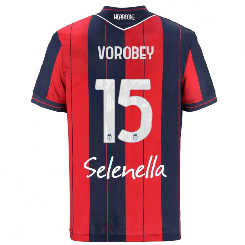 Danxen Dames Maksym Vorobey #15 Rood Marineblauw Thuisshirt Thuistenue 2025/26 T-Shirt