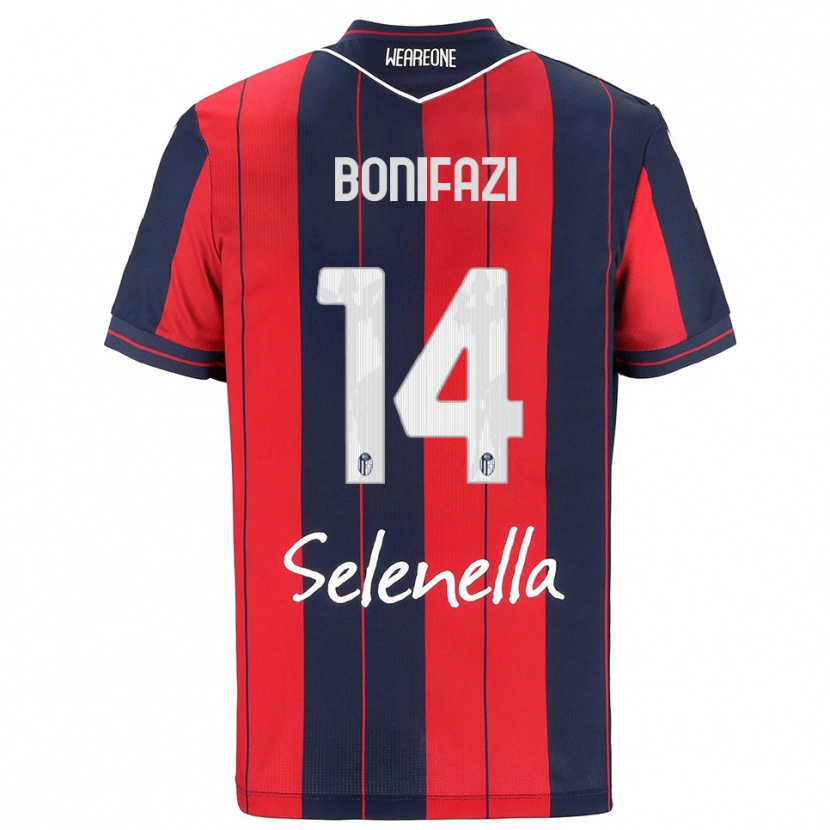 Danxen Dames Kevin Bonifazi #14 Rood Marineblauw Thuisshirt Thuistenue 2025/26 T-Shirt