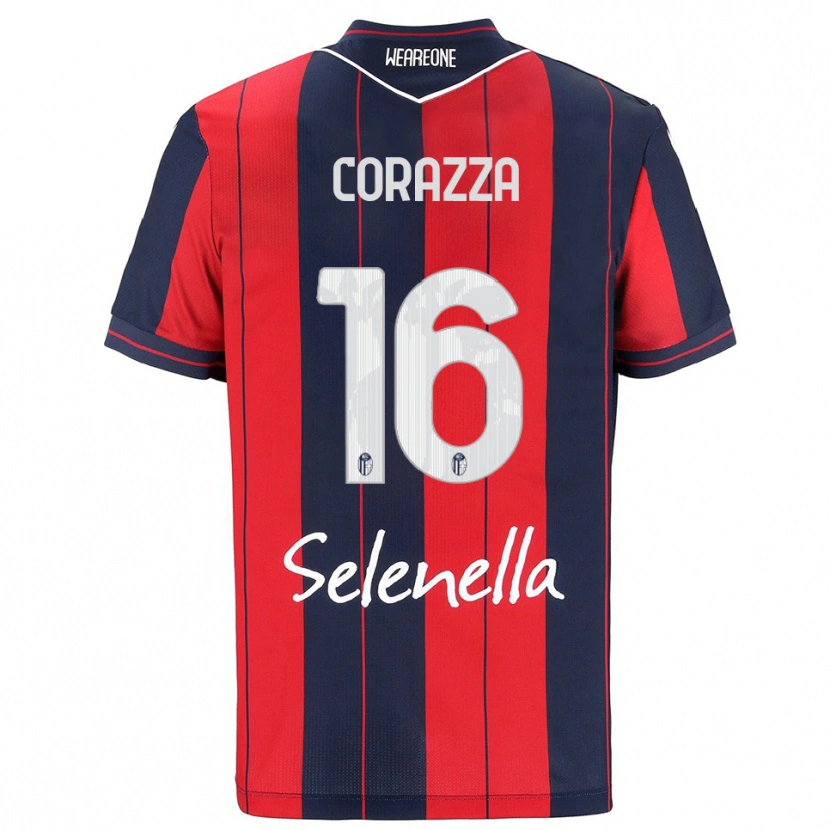 Danxen Dames Tommaso Corazza #16 Rood Marineblauw Thuisshirt Thuistenue 2025/26 T-Shirt