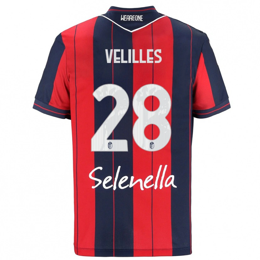 Danxen Dames Aarón Velilles #28 Rood Marineblauw Thuisshirt Thuistenue 2025/26 T-Shirt
