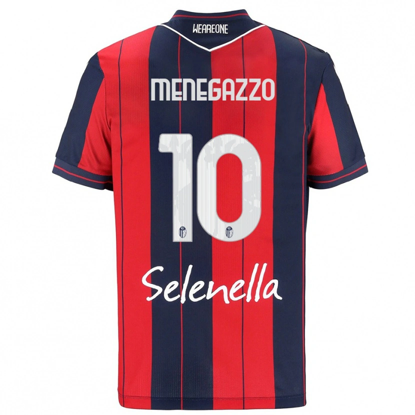Danxen Dames Lorenzo Menegazzo #10 Rood Marineblauw Thuisshirt Thuistenue 2025/26 T-Shirt