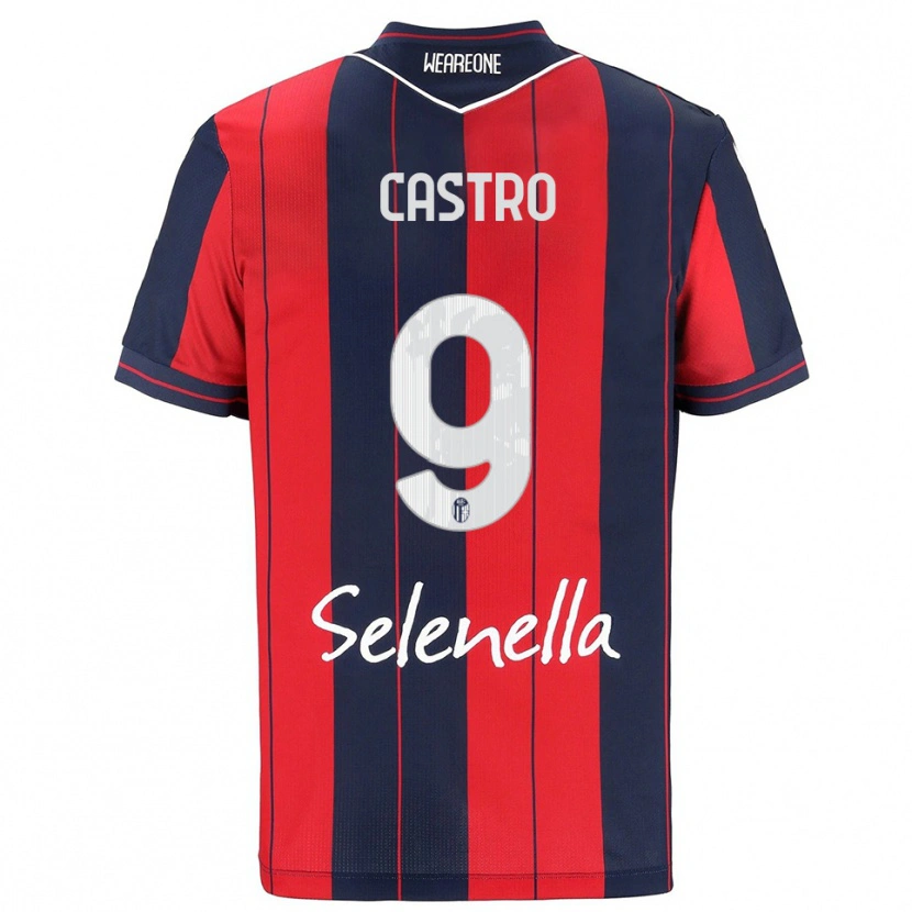 Danxen Dames Santiago Castro #9 Rood Marineblauw Thuisshirt Thuistenue 2025/26 T-Shirt