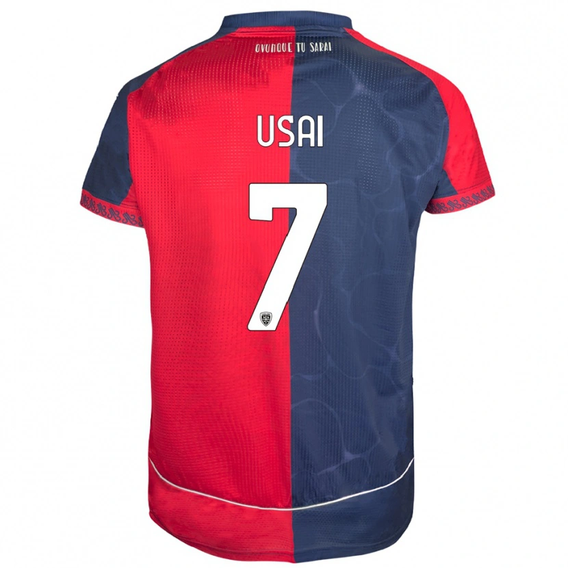 Danxen Dames Carlo Usai #7 Rood Marineblauw Thuisshirt Thuistenue 2025/26 T-Shirt
