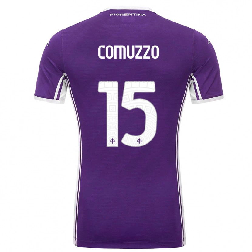 Danxen Dames Pietro Comuzzo #15 Paars Wit Thuisshirt Thuistenue 2025/26 T-Shirt