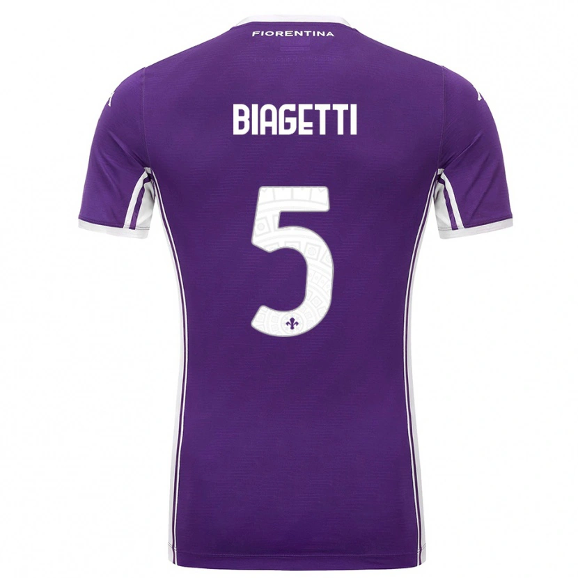 Danxen Dames Christian Biagetti #5 Paars Wit Thuisshirt Thuistenue 2025/26 T-Shirt