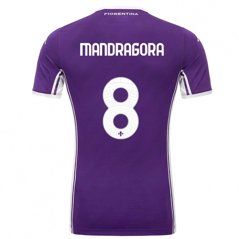 Danxen Dames Rolando Mandragora #8 Paars Wit Thuisshirt Thuistenue 2025/26 T-Shirt