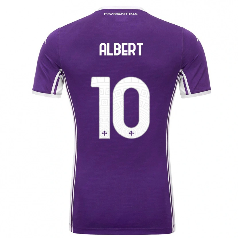 Danxen Dames Albert Gudmundsson #10 Paars Wit Thuisshirt Thuistenue 2025/26 T-Shirt