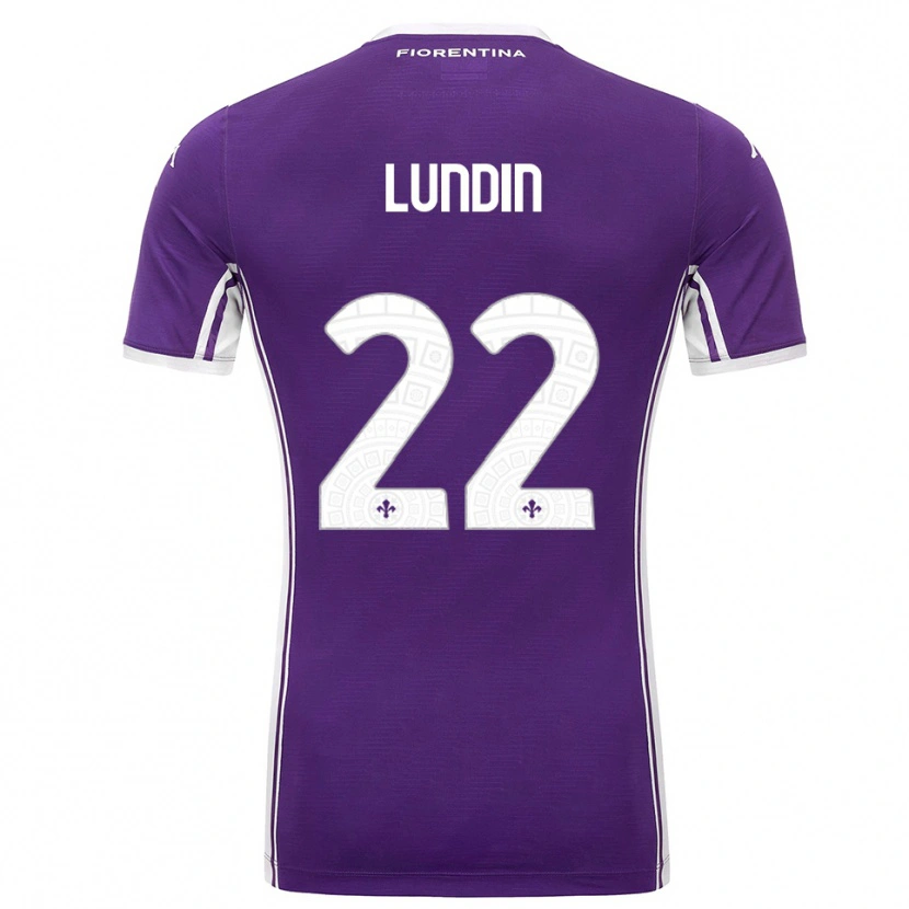 Danxen Dames Karin Lundin #22 Paars Wit Thuisshirt Thuistenue 2025/26 T-Shirt
