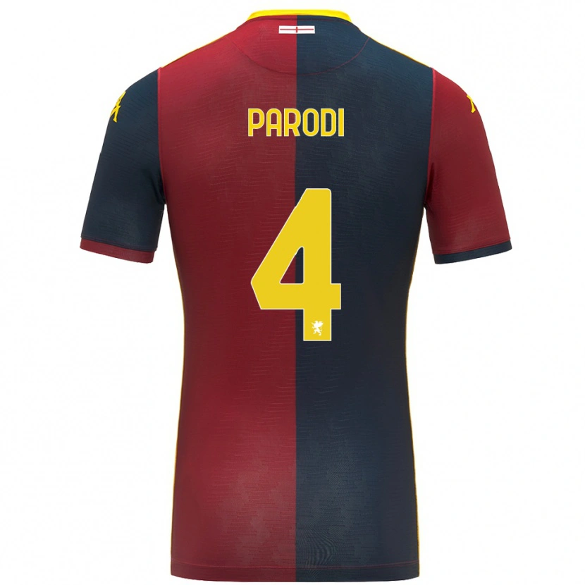 Danxen Dames Leonardo Parodi #4 Rood Koningsblauw Thuisshirt Thuistenue 2025/26 T-Shirt