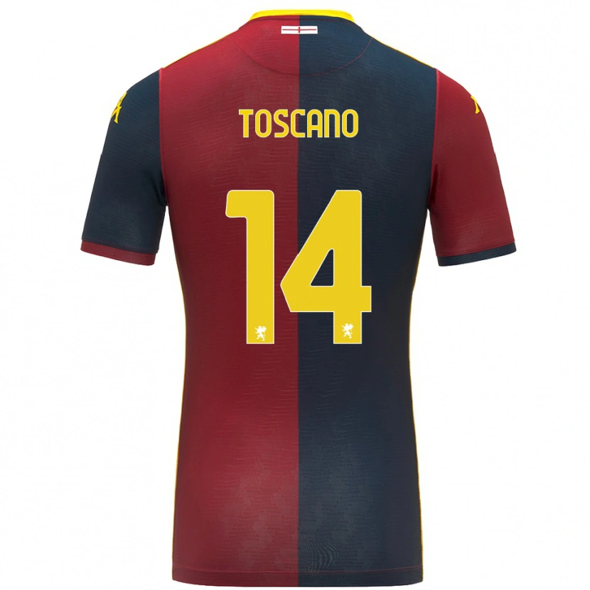 Danxen Dames Filippo Toscano #14 Rood Koningsblauw Thuisshirt Thuistenue 2025/26 T-Shirt