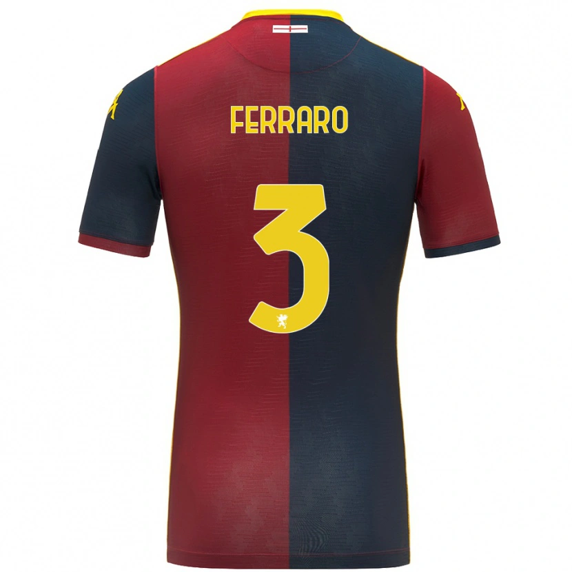 Danxen Dames Marco Ferraro #3 Rood Koningsblauw Thuisshirt Thuistenue 2025/26 T-Shirt
