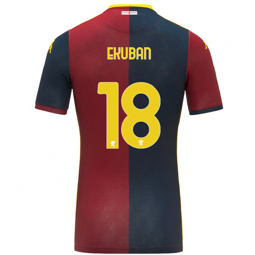 Danxen Dames Caleb Ekuban #18 Rood Koningsblauw Thuisshirt Thuistenue 2025/26 T-Shirt