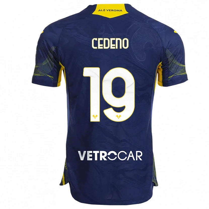 Danxen Dames Lineth Cedeno #19 Marineblauw Geel Thuisshirt Thuistenue 2025/26 T-Shirt