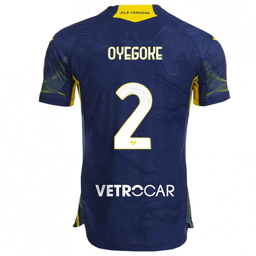 Danxen Dames Daniel Oyegoke #2 Marineblauw Geel Thuisshirt Thuistenue 2025/26 T-Shirt
