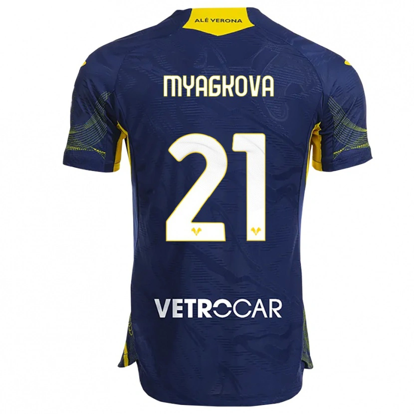 Danxen Dames Alina Myagkova #21 Marineblauw Geel Thuisshirt Thuistenue 2025/26 T-Shirt