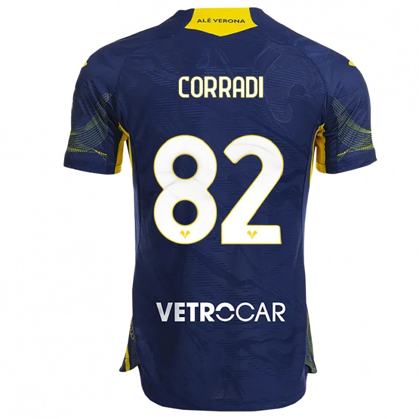 Danxen Dames Christian Corradi #82 Marineblauw Geel Thuisshirt Thuistenue 2025/26 T-Shirt
