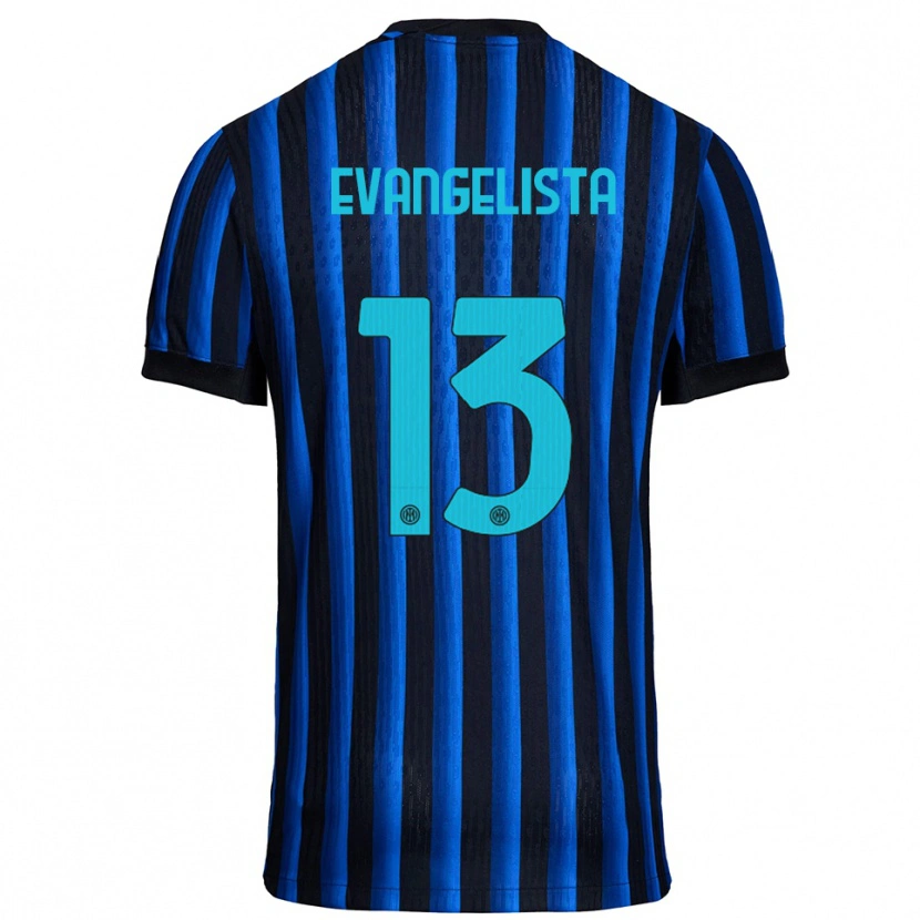 Danxen Dames Edoardo Evangelista #13 Zwart Blauw Thuisshirt Thuistenue 2025/26 T-Shirt