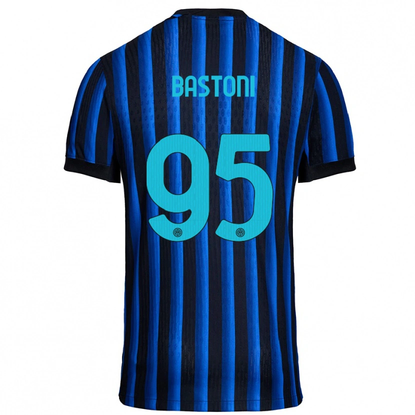 Danxen Dames Alessandro Bastoni #95 Zwart Blauw Thuisshirt Thuistenue 2025/26 T-Shirt