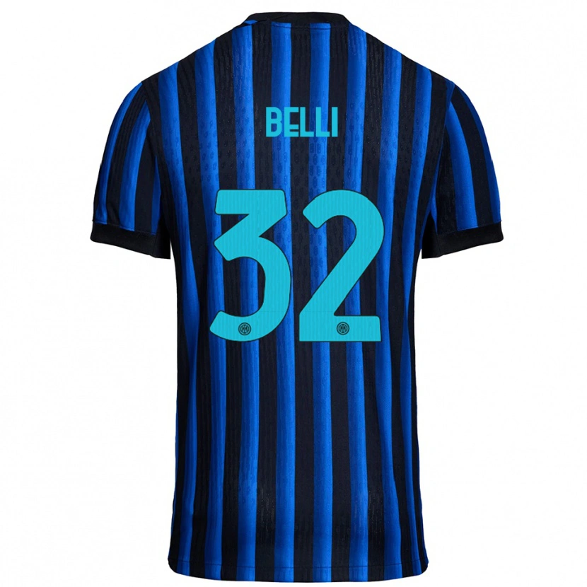 Danxen Dames Elena Belli #32 Zwart Blauw Thuisshirt Thuistenue 2025/26 T-Shirt