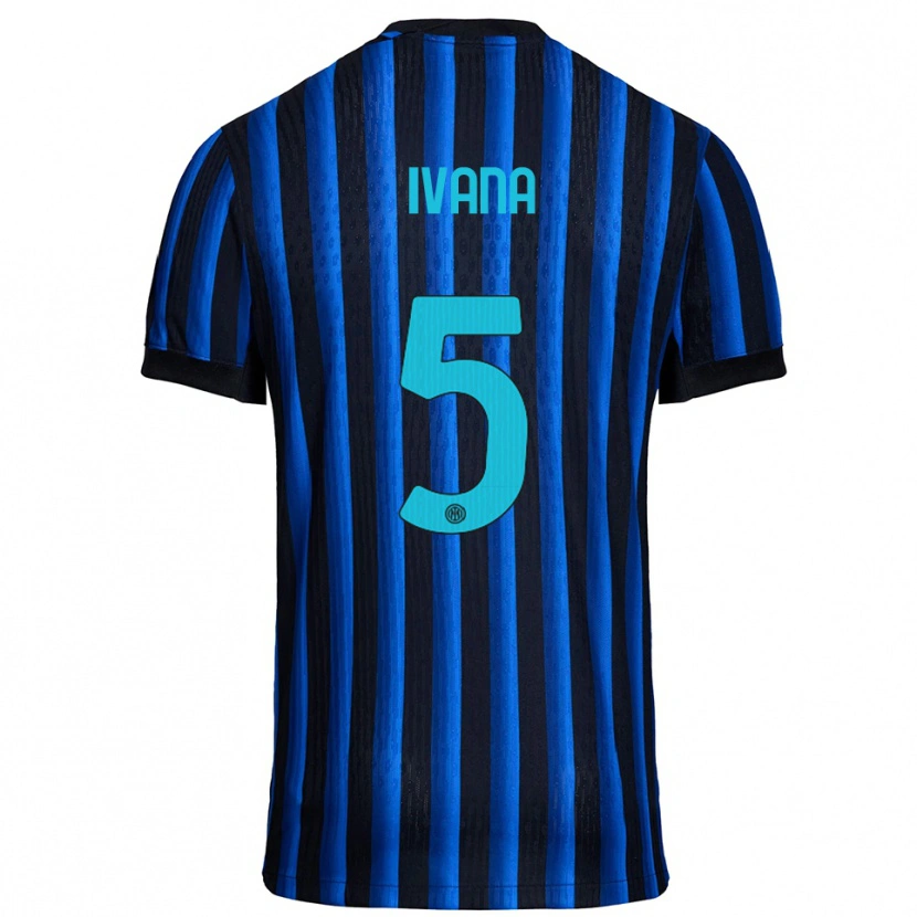Danxen Dames Ivana Andrés Sanz #5 Zwart Blauw Thuisshirt Thuistenue 2025/26 T-Shirt