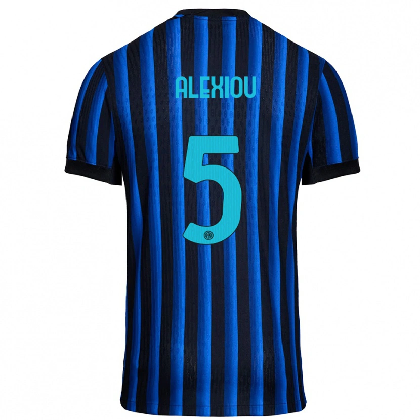 Danxen Dames Christos Alexiou #5 Zwart Blauw Thuisshirt Thuistenue 2025/26 T-Shirt