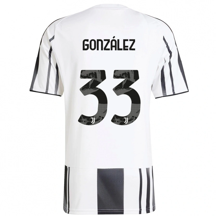 Danxen Dames Facundo González #33 Wit Zwart Thuisshirt Thuistenue 2025/26 T-Shirt