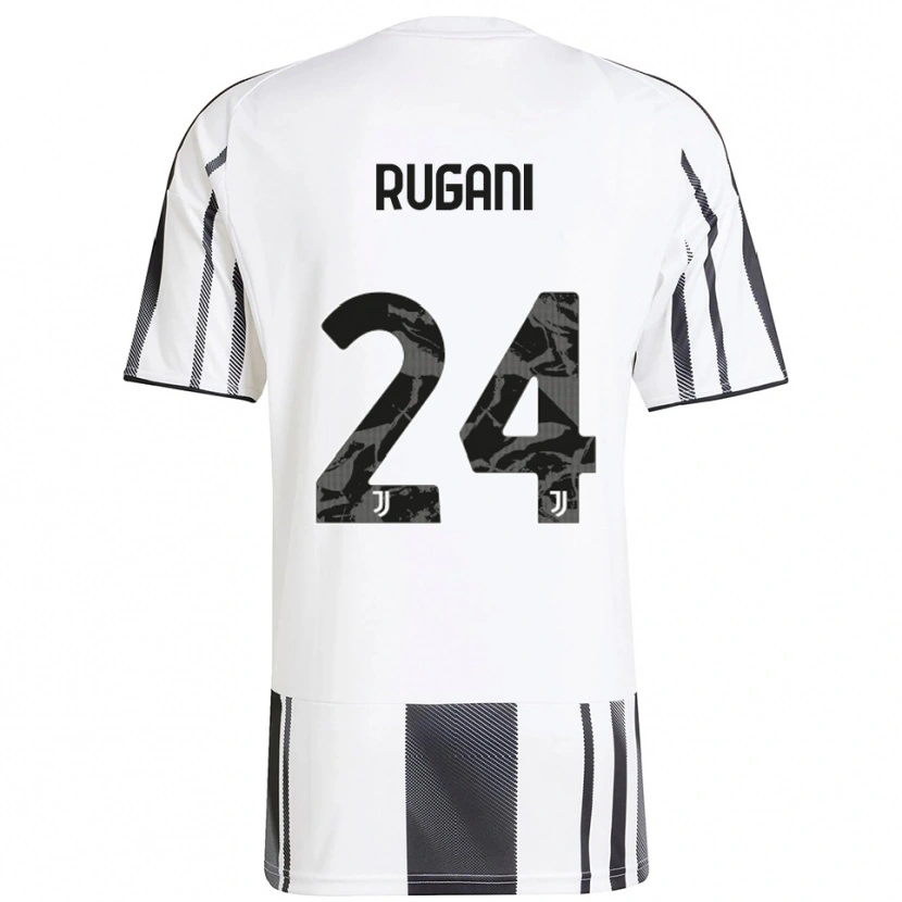 Danxen Dames Daniele Rugani #24 Wit Zwart Thuisshirt Thuistenue 2025/26 T-Shirt